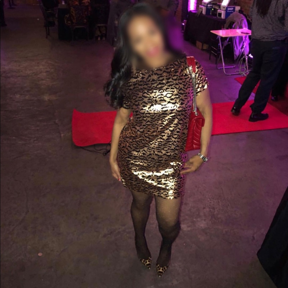 Zara Leopard Sequin Dress